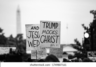 Washington D.C. / U.S.A. - Jun 4th 2020: Black Lives Matter Protests, Washington D.C., By The MLK Memorial