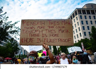 Washington D.C. / U.S.A. - Jun 4th 2020: Black Lives Matter Protests, Washington D.C., By The MLK Memorial