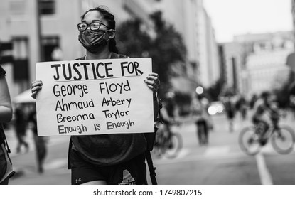 Washington D.C. / U.S.A. - Jun 4th 2020: Black Lives Matter Protests, Washington D.C., By The MLK Memorial