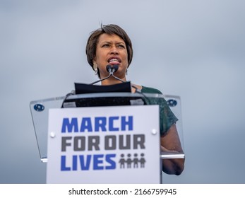 Washington, DC USA - June 11, 2022: DC Mayor Muriel Bowser Speaks At The March For Our Lives Rally At The Washington Monument.