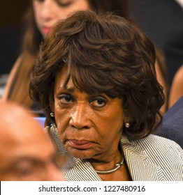 Washington DC, USA, June 13, 2017 
Congresswoman Maxine Water is seated behind Mary Sessions the wife of Attorney General Jeff Sessions during his testimony before the Senate Intelligence Committee 