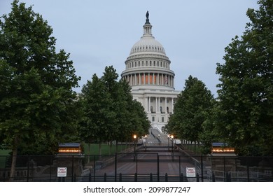 Washington, DC, USA - June 13, 2021: US Congress Building. US Capitol Building On Capitol Hill Where United States Congress  Adopts Laws For The White House. US Senate And US House Of Representatives