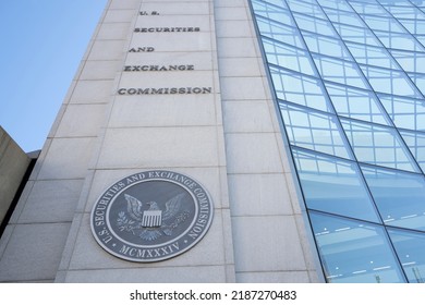 Washington, DC, USA - June 25, 2022: The U.S. Securities And Exchange Commission (SEC) Headquarters In Washington, DC. The Primary Purpose Of The SEC Is To Enforce The Law Against Market Manipulation.