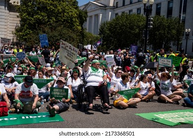 Washington, DC, USA - June 30, 2022: Nonviolent Civil Disobedience Demonstration To Demand Safe And Legal Abortion Access.