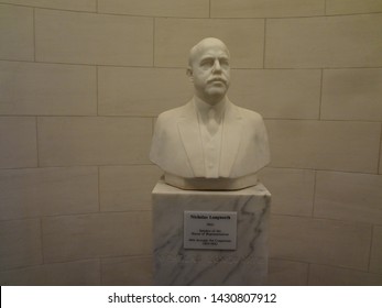 Washington, DC / USA - June 4 2019: Bust Of Nicholas Longworth, Ohio, Speaker Of The House Of Representatives, 69th Through 71st Congresses (1925-1931)