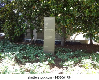 Washington, DC / USA - June 4 2019: Sign For William Jefferson Clinton Federal Building, 1301 Constitution Avenue, NW, U.S. Environmental Protection Agency (West Entrance)