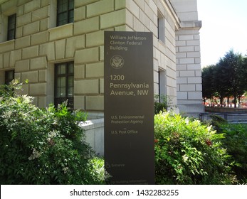 Washington, DC / USA - June 4 2019: William Jefferson Clinton Federal Building, 1200 Pennsylvania Avenue, NW, U.S. Environmental Protection Agency, U.S. Post Office