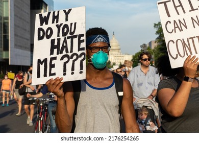 Washington, DC USA - June 4 2020: Black Lives Matter (BLM) Protests Near The Capitol, White House, And St. John's Church.