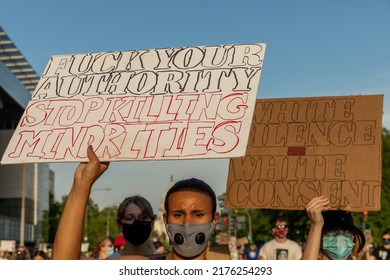 Washington, DC USA - June 4 2020: Black Lives Matter (BLM) Protests Near The Capitol, White House, And St. John's Church.