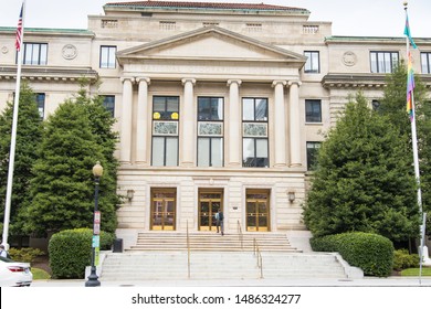 Washington DC, USA - June 6th 2019: National Geographic Society Building Entrance