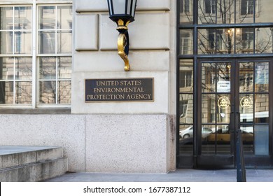 Washington D.C., USA - March 1, 2020: One Of The Entrance Of U.S. Environmental Protection Agency Headquarters (EPA) In Washington D.C., USA. 