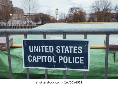 Washington, DC / USA - March 17, 2020: The United States Capitol Police Is A Federal Law Enforcement Agency Charged With Protecting The Congress Within The District Of Columbia. 