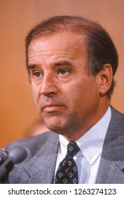 WASHINGTON, DC, USA - MARCH 19, 1991: U.S. Senator Joseph Biden (D-Delaware), Chairman U.S. Senate Judiciary Committee.