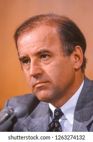 WASHINGTON, DC, USA - MARCH 19, 1991: U.S. Senator Joseph Biden (D-Delaware), Chairman U.S. Senate Judiciary Committee.