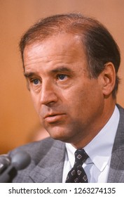 WASHINGTON, DC, USA - MARCH 19, 1991: U.S. Senator Joseph Biden (D-Delaware), Chairman U.S. Senate Judiciary Committee.