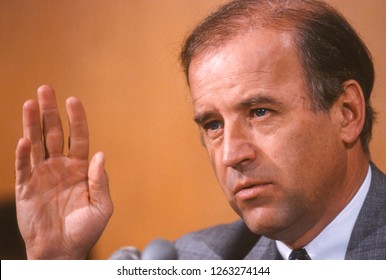 WASHINGTON, DC, USA - MARCH 19, 1991: U.S. Senator Joseph Biden (D-Delaware), Chairman U.S. Senate Judiciary Committee.