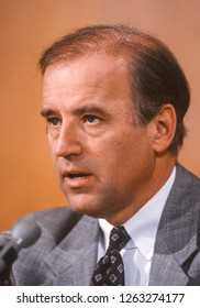 WASHINGTON, DC, USA - MARCH 19, 1991: U.S. Senator Joseph Biden (D-Delaware), Chairman U.S. Senate Judiciary Committee.