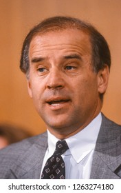 WASHINGTON, DC, USA - MARCH 19, 1991: U.S. Senator Joseph Biden (D-Delaware), Chairman U.S. Senate Judiciary Committee.