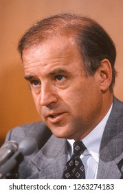 WASHINGTON, DC, USA - MARCH 19, 1991: U.S. Senator Joseph Biden (D-Delaware), Chairman U.S. Senate Judiciary Committee.