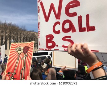 Washington D.C, USA, March 24, 2018. March For Our Lives Protest. 

This Protest Was In Response To The Parkland Shooting In Florida. 

This Sign Reads 
