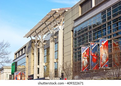 WASHINGTON DC, USA - MARCH 31, 2016: The Verizon Center On March 31, 2016. The Building Is A Sport And Entertainment Arena In US Capital Serviced Many Notable Events And Charity Initiatives. 