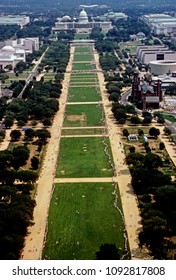 Washington DC, USA, May, 1985
Looking East Towards The US Capital From The Top Of The Washington Monument. The National Mall Is The Foreground With People Linking Hands In The Of Hands Across America