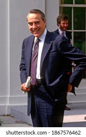 Washington, DC. USA, May 1988
US Senator Robert Dole (R-KS) Pauses To Talk With Reporters In The  West Wing Driveway After Attending An Oval Office Meeting With President Reagan On Bipartisan Trade 