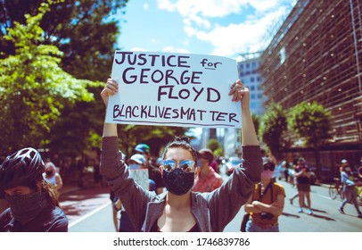 Washington D.C. / USA - May 31, 2020: Justice For George Floyd Protest DC