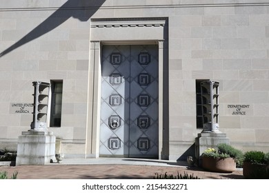 Washington DC, USA - May 9 2022: United States Department Of Justice Building In Washington, DC