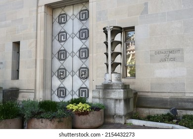 Washington DC, USA - May 9 2022: United States Department Of Justice Building In Washington, DC