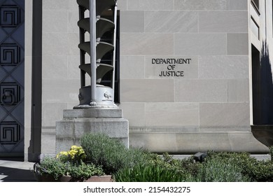 Washington DC, USA - May 9 2022: United States Department Of Justice Building In Washington, DC