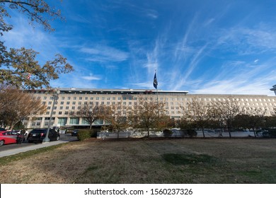 Washington, D.C. / USA - Nov. 14, 2019: The State Department Is A Federal Executive Department Responsible For Carrying Out U.S. Foreign Policy And International Relations. 