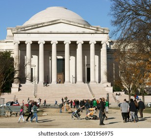 WASHINGTON DC, USA - NOV 24, 2018: National Gallery Of Art,  National Art Museum, Located On National Mall