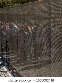 Washington, DC / USA – November 3, 2019:  Vietnam Wall Memorial