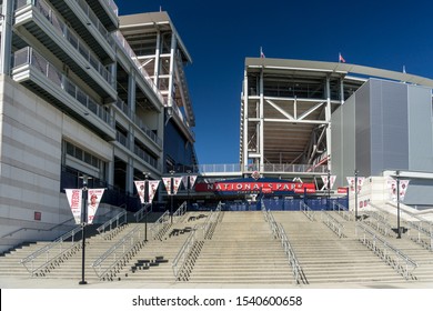 Washington, DC / USA October 24, 2019: Washington Nationals Stadium Is Preparing To Host Game 3 Of The World Series Tomorrow Night, With Washington Up 2 Games To None Against The Houston Astros.