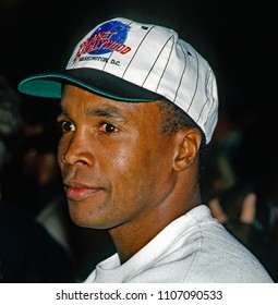 Washington, DC., USA, October 3, 1993 
Boxer Sugar Ray Leonard Attends The Grand Opening Of The Planet Hollywood Night Club 