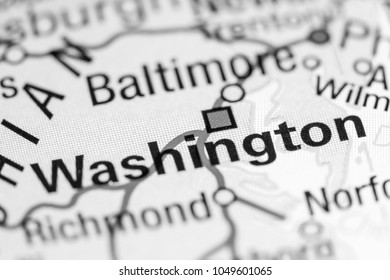 Washington DC. USA On A Map