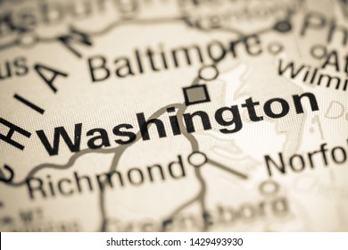 Washington, DC. USA On A Map