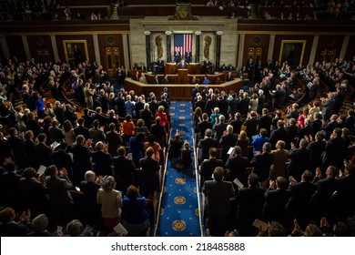 WASHINGTON D.C., USA - Sep 18, 2014: Speech by President of Ukraine Petro Poroshenko at the joint session of the Senate and House of Representatives in Washington, DC (USA)
