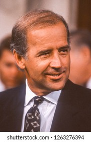 WASHINGTON, DC, USA - SEPTEMBER 12, 1991: Senator Joseph Biden (D-Delaware), Chairman U.S. Senate Judiciary Committee, During Clarence Thomas Hearing.