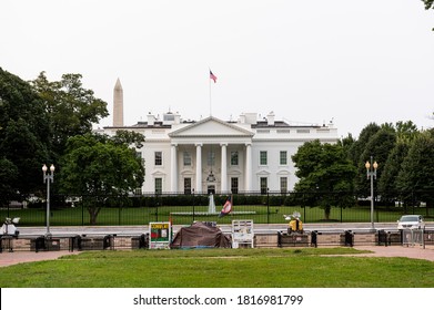 Washington DC, USA - September 15, 2020: A View Outside The White House During The Signing Ceremony Of The Abraham Accords  Between Israel, UAE And Bahrain In Washington, DC.  