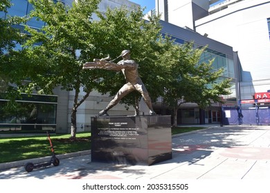 Washington, DC, USA - September 2, 2021: Statue Of Frank Howard Outside Home Plate Entrance Of Nationals Park