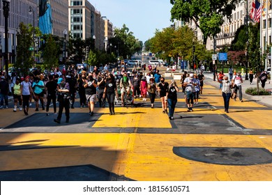 Washington, DC, USA - September 7, 2020: Protesters Marched From Black Lives Matter Plaza To Freedom Plaza During Let Freedom Sing, A Community-building And Voter Registration Event