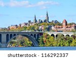 Washington DC, a view from Georgetown and Key bridge in autumn