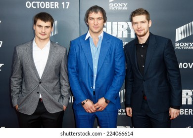 WASHINGTON, DC-OCT 15: NHL Players Dmitry Orlov (L), Alex Ovechkin (C) & Evgeny Kuznetsov Of The Washington Capitals At 