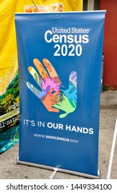 Washington, DC/United States - July 8, 2019: 2020 U.S. Census Promotion Sign