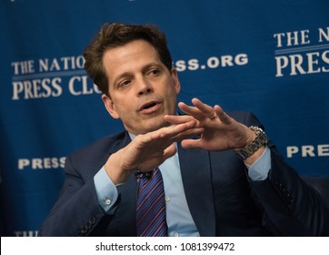 Washington, DC/USA - April 26, 2018: Anthony Scaramucci, former White House Communications Director, answers reporters' questions at a National Press Club "newsmaker" press conference