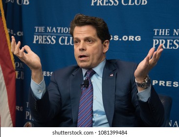 Washington, DC/USA - April 26, 2018: Anthony Scaramucci, former White House Communications Director, answers reporters' questions at a National Press Club "newsmaker" press conference