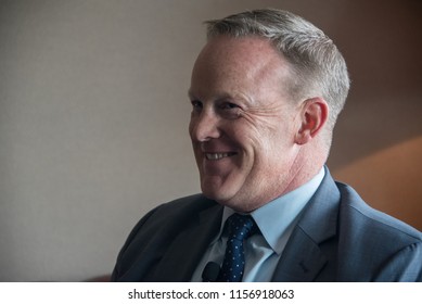 Washington, DC/USA - August 13 2018: Former White House Press Secretary Sean Spicer Speaks At The National Press Club