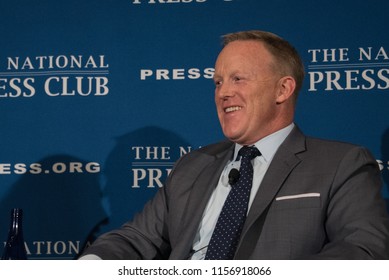 Washington, DC/USA - August 13 2018: Former White House Press Secretary Sean Spicer Speaks At The National Press Club